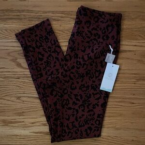 Balance Collection Burgundy Leopard Print Leggings